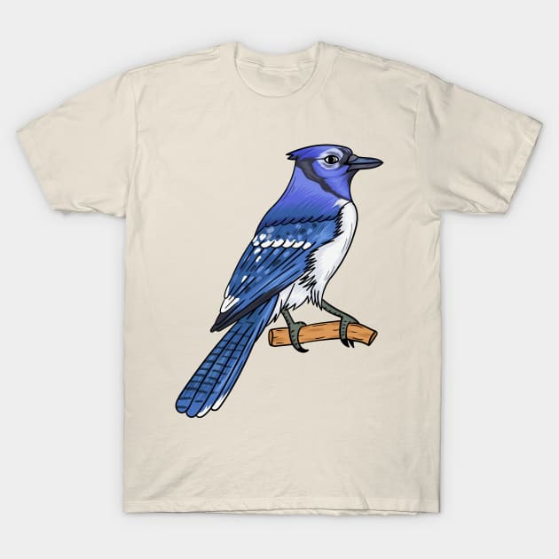 Blue jay bird cartoon illustration T-Shirt by Cartoons of fun
